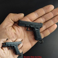 HALF METAL MINI TOY GUN PISTOL KEYCHAIN NOT AIRSOFT NOT BB CANNOT SHOOT GLOCK 17 G17