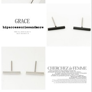 Horizontal bar earrings gold earring silver earring black earring