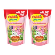 Carrie Junior Hair & Body Wash Yoghurt | Sabun Mandian Refill Pouch 475ml | Twinpack  [ Yoghurt Apri