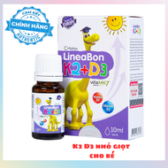 Lineabon K2 D3 bổ sung vitamin d3 k2 cho trẻ sơ sinh giảm còi xương d2k3 tăng chiều cao lọ 10ml