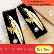 YQ59 Chinese Style Metal Feather Bookmark Birthday Ideas Stationery Student Gift for Teacher Girlfriends' Gift Christmas