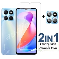 2In1 Tempered Glass Full Screen Protector Film with Camera Lens Protector For Honor X6b X6a 4G 2024 