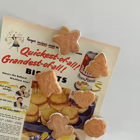 Cute Cookies Magnetic Stickers Decorative Bear Cookies Refrigerator Magnets for Home,office Decor Ka