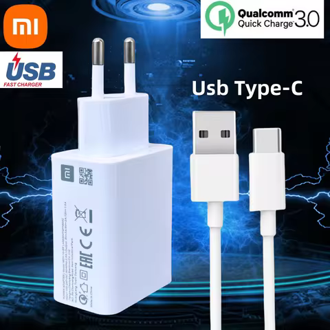 Original Xiaomi Redmi 13C Charger QC 3.0 Quick Charge Genuine Usb EU Adapter For Poco C65 C40 M3 Red