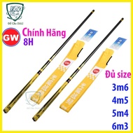 [Nhấc Tĩnh 3kg] CẦN CÂU TAY GW 8H vàng đủ size 3m6 4m5 5m4 6m3 - cần câu tay siêu bạo lực cần đơn si