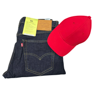 SALE | Levis 514 Selvedge Premium Slim Fit Jeans Men | Dark Indigo | W30-W36 | FREE Red Cap