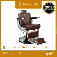 [👑Official Store] KINGSTON® Heavy Duty Signature Barber Chair (Iota) Black/Dark Brown - 1 Year Hydra