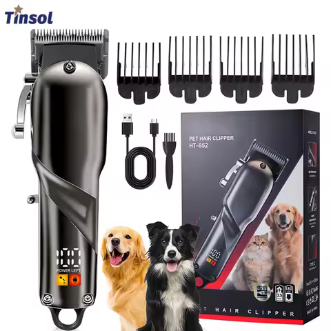 TINSOL 2026 New Pet electric clipper, electric clipper, dog and cat hair clipper, LCD digital displa