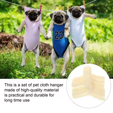 20Pcs Mini Pet Hangers Plastic Save Space Dog Clothes Hangers Children's Clothes Hangers