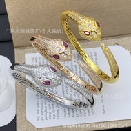 K F5W New Style Inlaid Zircon Snake Head Open Bracelet Fashionable Classy Bracelet