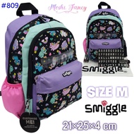 HITAM Smiggle Unicorn Cat Black Bag/Smiggle Junior Animalia/Smiggle Unicorn Cat Black Backpack size TK/Smiggle Alphabets Bag Name Letters