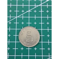 Syiling Lama Malaysia 5 sen 5 cent Coin 1982.