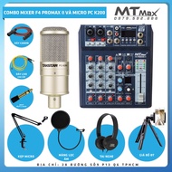 Combo thu âm karaoke livestream đỉnh cao siêu phẩm 2024 Mixer F4 Pro Max II và Micro K200 tặng full