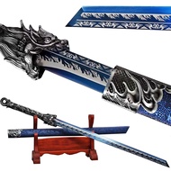 Handmade Straight Carbon Steel Blade with Cool Pattern Chinese Tang Dao Dragon Sword