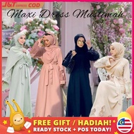 ☾❁Pepolopo【Ready Stock】 Jubah Muslimah Abaya Jubah Plain Jubah Lace Abaya Cantik Murah Plus Size Labuh Muslimah Nursing