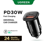 UGREEN 48W Fast Car Charger 30W+18W Dual-Port Fast Charging Support QC PDfor iPhone 15 Pro Max/14/13