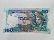 Duit Lama RM50 Jaffar Original Old Banknote