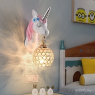 Lampu Dinding Bilik Tidur dan Ruang Tamu Kanak-Kanak Kreatif Gaya Nordic, Hiasan Bilik Tidur Unicorn