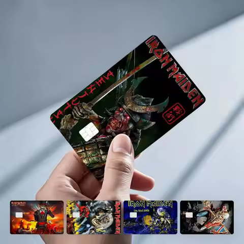 I-Iron M-Maiden Rock Band 4PCS!Trendy & Cool Business-Style Bank Card Sticker — Suitable for Debit C