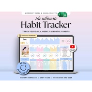 2026 Digital Planner, Habit Tracker Daily Routine Planner Weekly Monthly Habit Tracking Spreadsheet