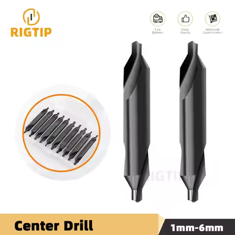 RIGTIP Center Drill Carbide & HSS Co M35 Countersink Chamfer Lath Bit A Form Diameter 1 1.5 1.6 2 3.