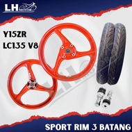 Y125ZR 135LC V8 SPORT RIM 3BATANG ORANGE Y125ZR LC135 V8 FI 140/160/17