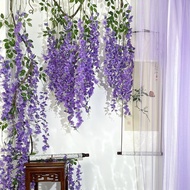 Artificial Plant Vines Simulation Hanging Wisteria Flowers Multicolor Green Plant Wedding Decor