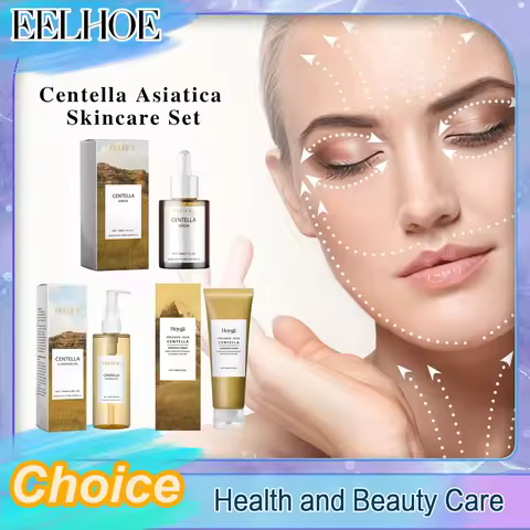 Centella Skin Care Set Centella Serum Face Wash Cleansing Oil Facial Care Set Nourishes Improves Dry