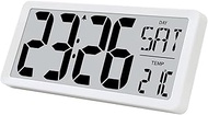 TXL Large Digital Calendar Temp Alarm Day Wall Clock - With 15.4" Large Lcd Display, Count Up&Down T