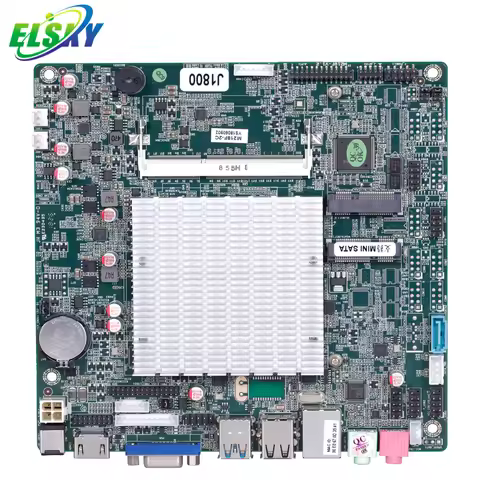ELSKY Mini-ITX Mini Pc Board Motherboard Combo with CPU Celeron Bay Trail J1800 DDR3 Max 8GB RAM DC 