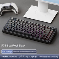 Aula F75 Reef-Black nical 75%, Gasket Structure Full-Key Hot Swap RGB Wireless Gaming Keyboard Gamin