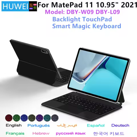 HUWEI Magic Keyboard Folio for Huawei MatePad 11 10.95" inch 2021 DBY-L09 DBY-W09 Tablet Case Spanis
