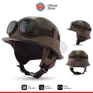 Retrograde Helmet Helm Nazichips Retro Vintage Club Klasik Kulit Kacamata Polos Dewasa