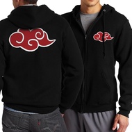 New Japanese Anime Naruto Akatsuki Red Cloud Men Zip Up Hoodies Men Hot Autumn Hoody Men Coat Tracksuits