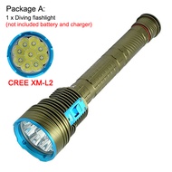 Asafee 8000LM DX9 Powerful Super Bright 9x XM-L2/T6 LED Diving Torch Lantern Underwater Scuba Video