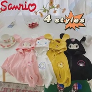Sanrioed Cinnamoroll Kuromi Children's Jacket Anime Mymelody Outerwear Sweater Hoodies Sweatshirt Girl Boy Tracksuit Sportswear
