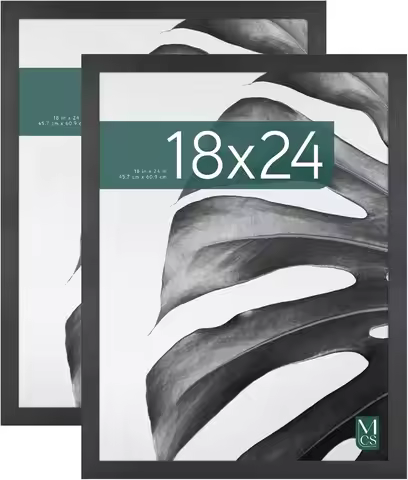 18x24 Poster Frame Black Woodgrain, Large Picture Frame for Wall Hanging, Vertical & Horizontal Disp