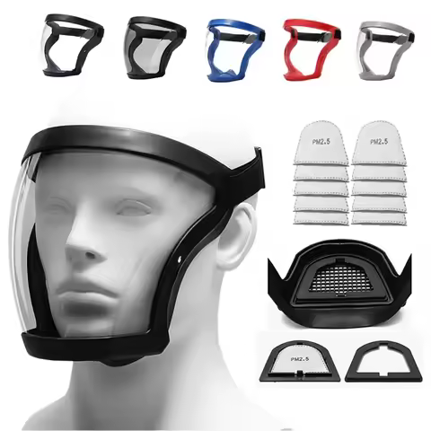 Work Protection Mask Full Face Shield Reusable Home Kitchen Splash Protection Mask Anti-fog Windproo