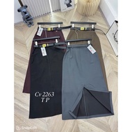 QC L1 2263 long A-line office skirt