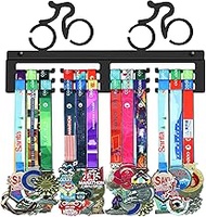 GENOVESE Cycling Medal Holder Display Rack,Cyclists Medals Hanger,Black Sturdy Steel Metal,Wall Mount Medals