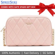 Kate Spade Handbag In Gift Box Crossbody Bag Carey Smooth Quilted Mini Camera Bag Pink # KA592