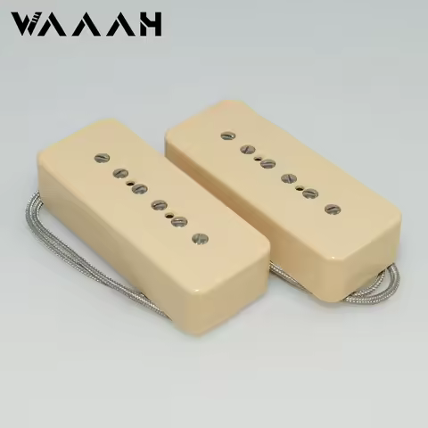 A Set Vintage P90 Alnico 2 Magnet Electric Guitar Pickup Overwound Nickel-Silver Baseplate Alnico 5 