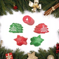 Combo 5 Christmas Cards - Perforated Accessories With Christmas Tree, As A Christmas Message Gift Card