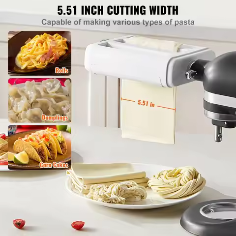 Pasta Maker Attachment 3 in 1 Set for KitchenAid Stand Mixers Included Pasta Sheet Roller, Spaghetti