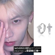subang emas 916 subang telinga subang Cross Earrings Men's Accessories