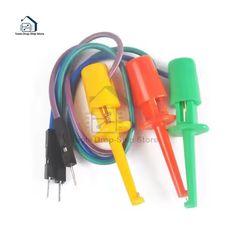 DuPont Male Head 3 Color Test Hook Clip Test Probe for Electronic Testing IC Grabber Large Round Cro