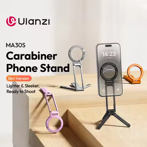Ulanzi MA30S Carabiner Phone Stand Slim Version Dual-Sided Magnetic Handheld Desktop Stand Mode for 