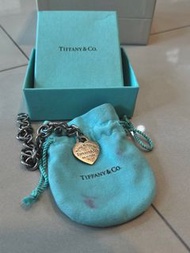 Tiffany&amp;Co 925純銀 心形吊飾手鍊 龍蝦扣