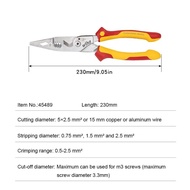 WHA 45489คีมไฟฟ้าอเนกประสงค์8 In 1ฉนวน1000V VDE คีมตัดลวด