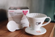 [พร้อมส่ง ของแท้] HARIO V60 Transparent Coffee Dripper Ceramic 01&amp;02 ดริปเปอร์เซรามิคกาแฟทรงกรวยสำหรับ ดริปกาแฟ กาแฟดริป